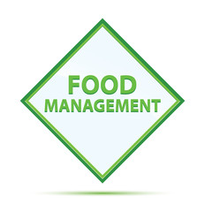Food Management modern abstract green diamond button