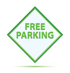 Free Parking modern abstract green diamond button