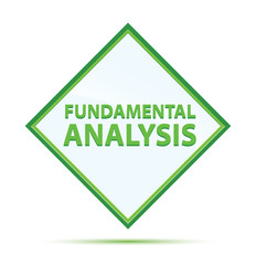 Fundamental Analysis modern abstract green diamond button