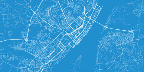 Urban vector city map of Volgograd, Russia