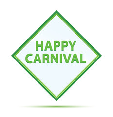 Happy Carnival modern abstract green diamond button