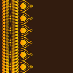 Card with golden laces on the dark background.