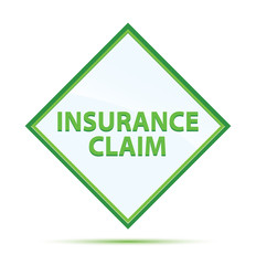 Insurance Claim modern abstract green diamond button