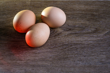 eggs on wooden table