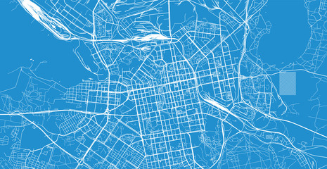 Urban vector city map of Yekaterinburg, Russia