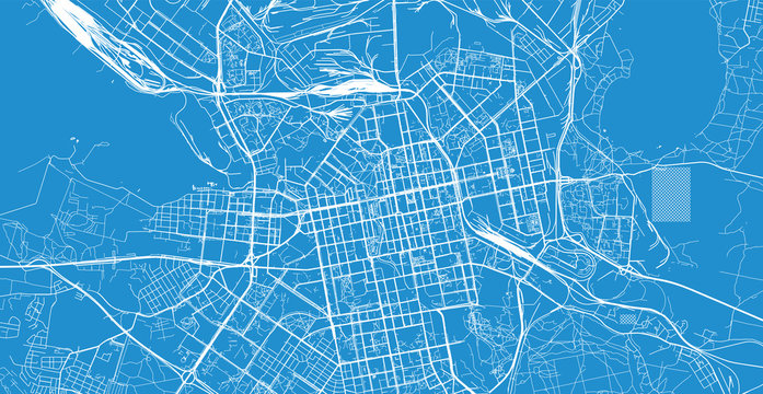 Urban Vector City Map Of Yekaterinburg, Russia