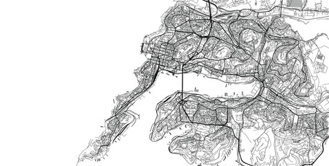 Urban vector city map of Vladivostok, Russia