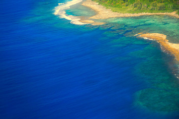Top view ocean islands, pacific island Vanuatu