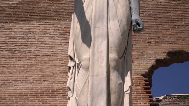 Egyptian Goddess Statue in Red Bazilica of Bergama in Turkey