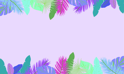 Tropical palm leaves background pattern illustration vector