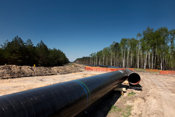 Construction of the pipeline of liquefied natural gas from the LNG terminal at Swinoujscie in Poland