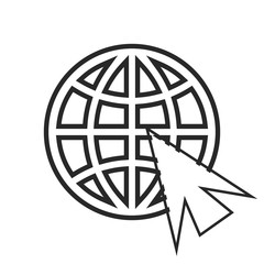 Go to web Icon in trendy flat style isolated on grey background. Website pictogram. Internet symbol for your web site design, logo, app, UI. Vector illustration, EPS10