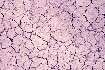 Violet сracks texture ground surface soil, drought, dried clay,  ground on Mars