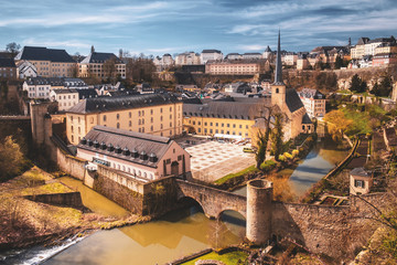 Fototapeta na wymiar Wonderful view over the old city of Luxembourg