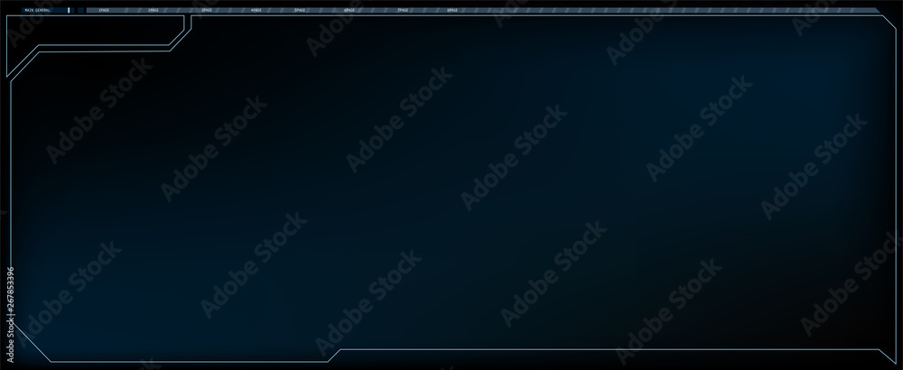 Poster HUD UI GUI futuristic user interface screen elements set. High tech screen for video game. Sci-fi concept design. Vector illustration