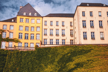 Building along the Chemin de la Corniche in the old town Luxembourg