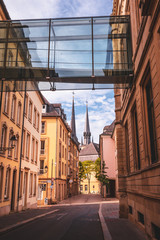 Modern and old architecture in the city of Luxembourg