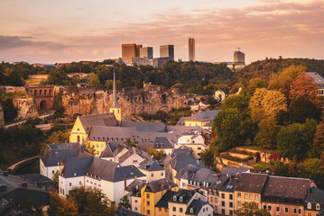 Naklejka na ściany i meble Wonderful view over the old city of Luxembourg