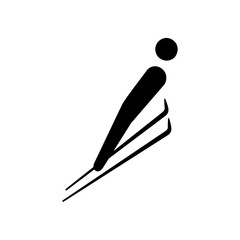 Jumping skier sport. Vector Illustration icon