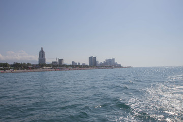 Naklejka premium Batumi, View From Sea to the city embankment
