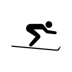 Jumping skier sport. Vector Illustration icon