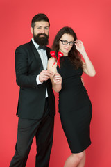heart filled with love. valentines day heart. bearded businessman with lady. formal couple. business meeting. tuxedo man and elegant woman at formal party. love date and romance. sexy couple in love