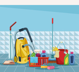housekeeping cleaning cartoon