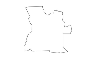 Political map of Angola on white background