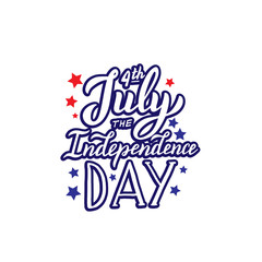 4th of July the Independence day logo. Lettering template for apparel print, souvenir design. National american holiday poster. Vector eps 10.