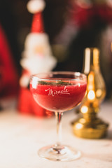 Closeup of holiday cocktail