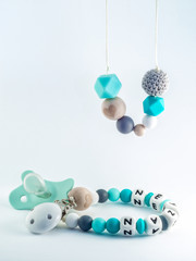 Handmade silicone breastfeeding necklace and pacifier clip