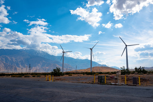 Wind farm in Palm Desert, California
