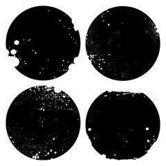 Naklejka premium Set of grunge textures in black and white with splatter