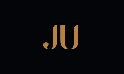 JU logo design template vector minimal design