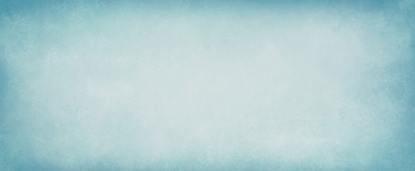 Pastel light blue background with white center and old vintage texture. Elegant dsitressed pastel blue paper illustration.