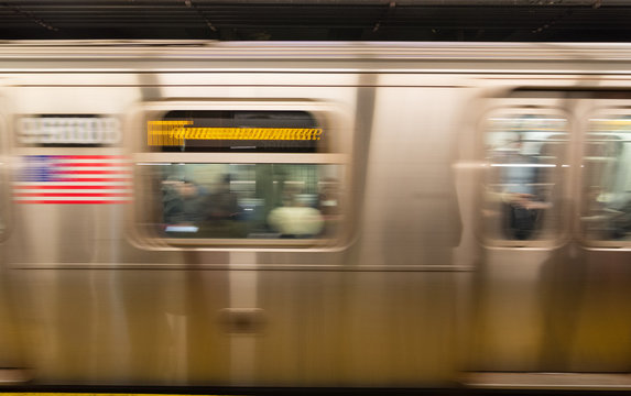 The non stop  New York subways, long exposure train movement