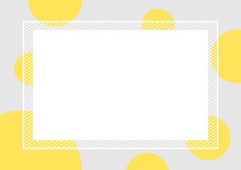 empty banner frame polka dot yellow colors pastel for background, banner frame polka dot pastel yellow colors copy space advertising, template banner blank and polka dot on gray frame graphic design