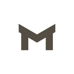letter m simple geometric logo vector