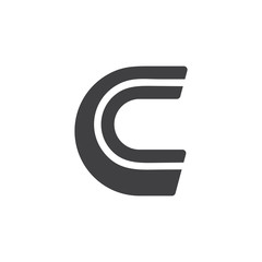 letter c stripes line logo vector