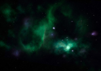 Being shone nebula. 3D rendering