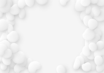 Naklejka premium Bright white background. Design elements of the liquid rounded plastic shapes, smooth sea stones, Flat Liquid splash bubble.
