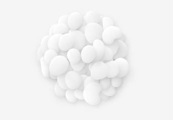 White Round sphere isolated background. Design elements of the liquid rounded plastic shapes, smooth sea stones, Flat Liquid splash bubble.