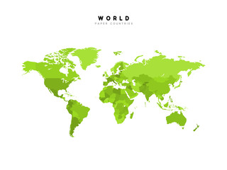Fototapeta Green World map detailed obraz
