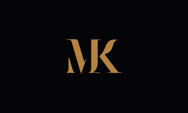 MK logo design icon template vector illustration minimal design