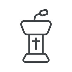 Line icon church tribune