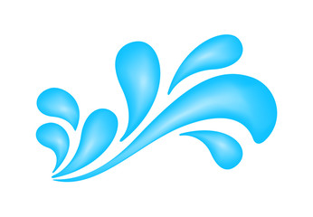 water drop splash isolated on white background, splash of water for element logo and icon, water drop splatter simple image for banner songkran festival, splash water drop symbol for graphic ad design