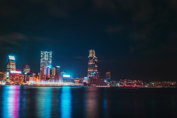 Hong Kong cityscape at night.