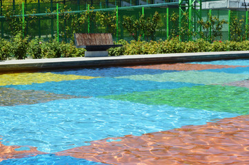 Relaxation by the colourful pool