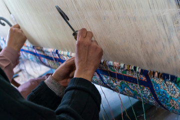 Kashmiri handmade persian carpets weaves making carpet is a native weaving craft of Kashmir skilled...