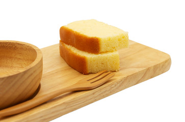 isolated slices of butter cake